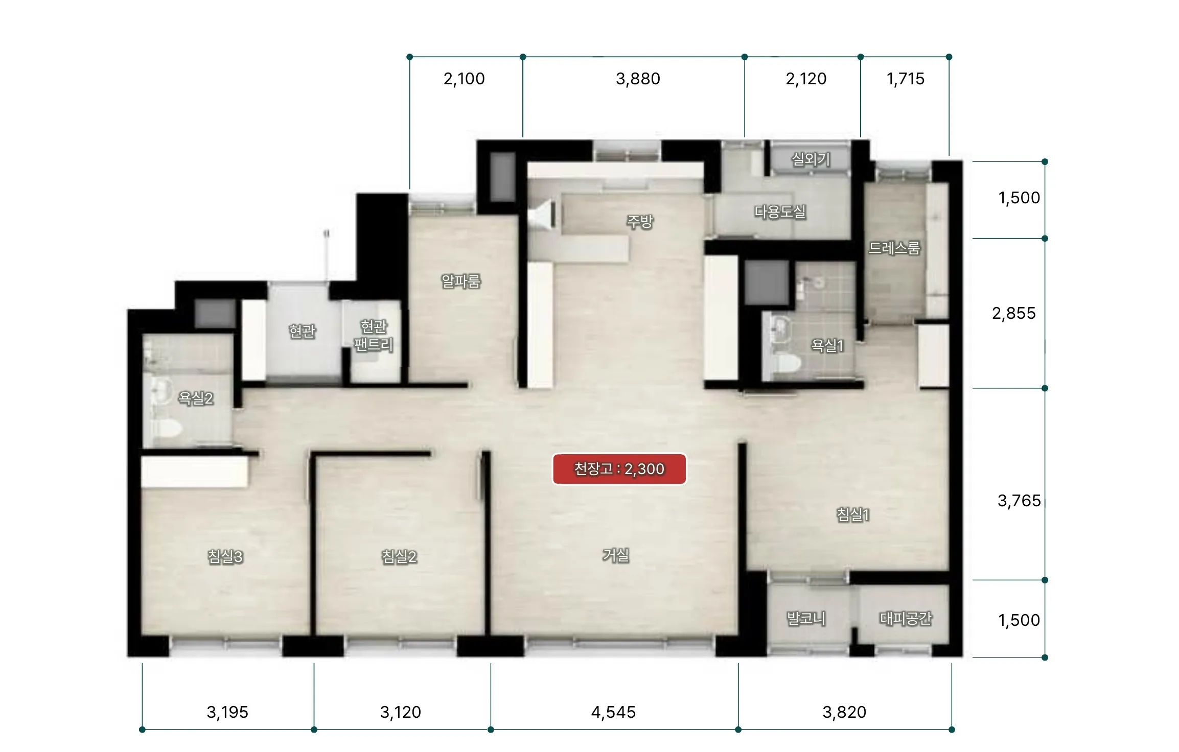 울산 문수로 더힐-평형 84m² 설계